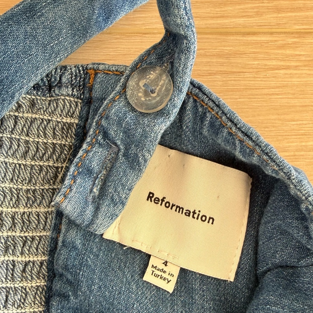 Reformation Baila Denim Fit & Flare Midi Dress - Picture 5 of 5
